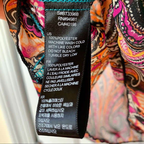 🍍 Forever 21 paisley sheer blue blouse size S - Picture 8 of 8